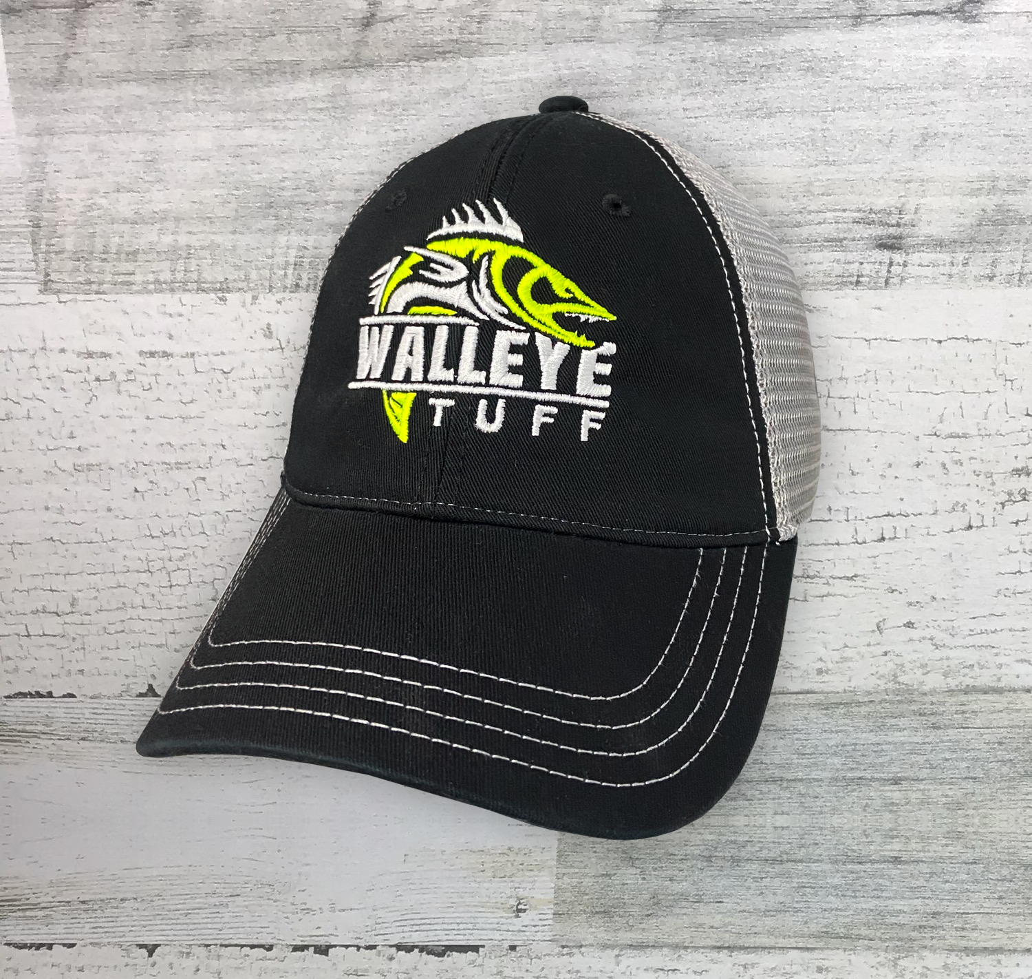 Casquette de pêche Walleye Tuff - Richardson Garment Washed Trucker - Ajustable - Chapeau de pêche