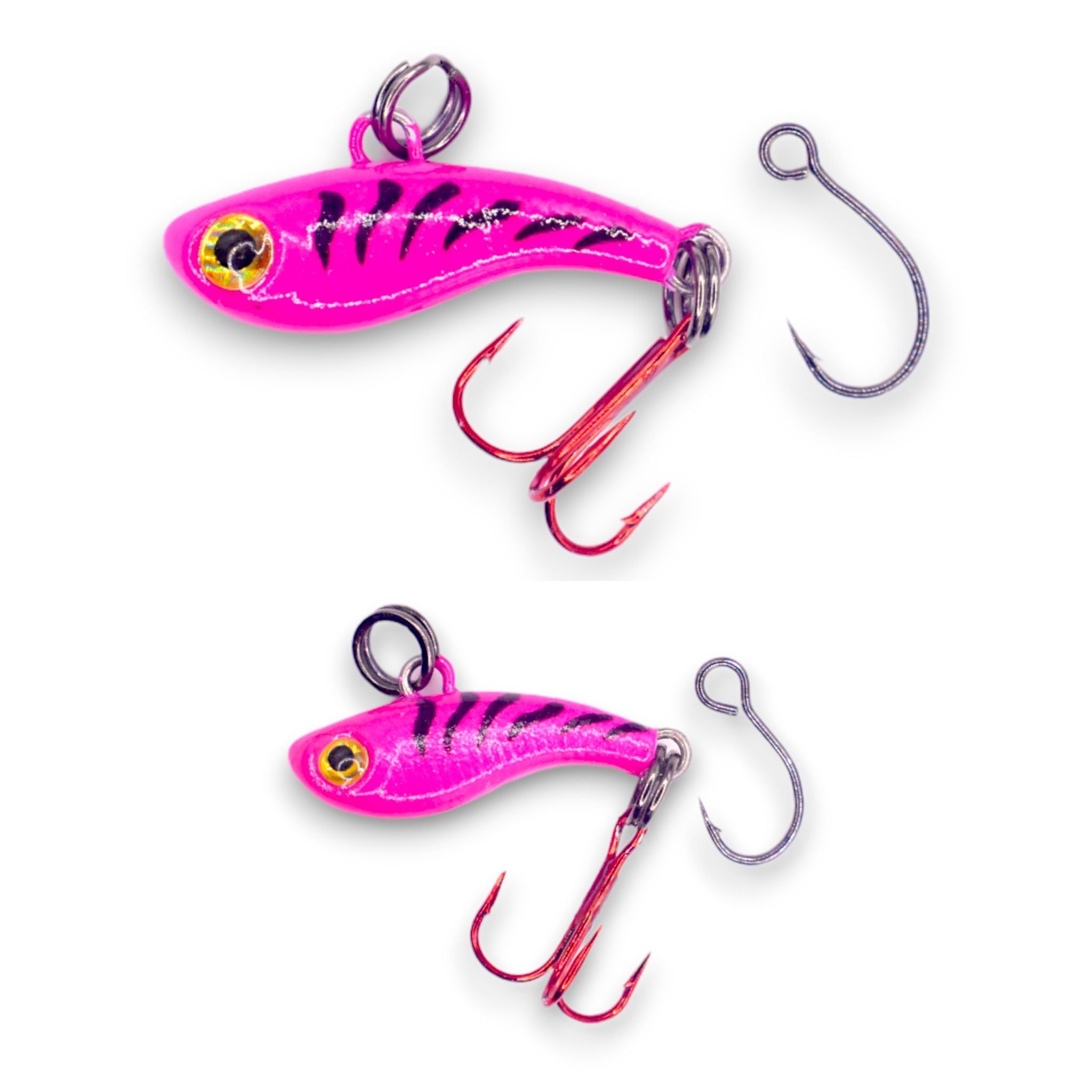 Tungsten T-Rip Pink Tiger Glow Mini Vibe Bait
