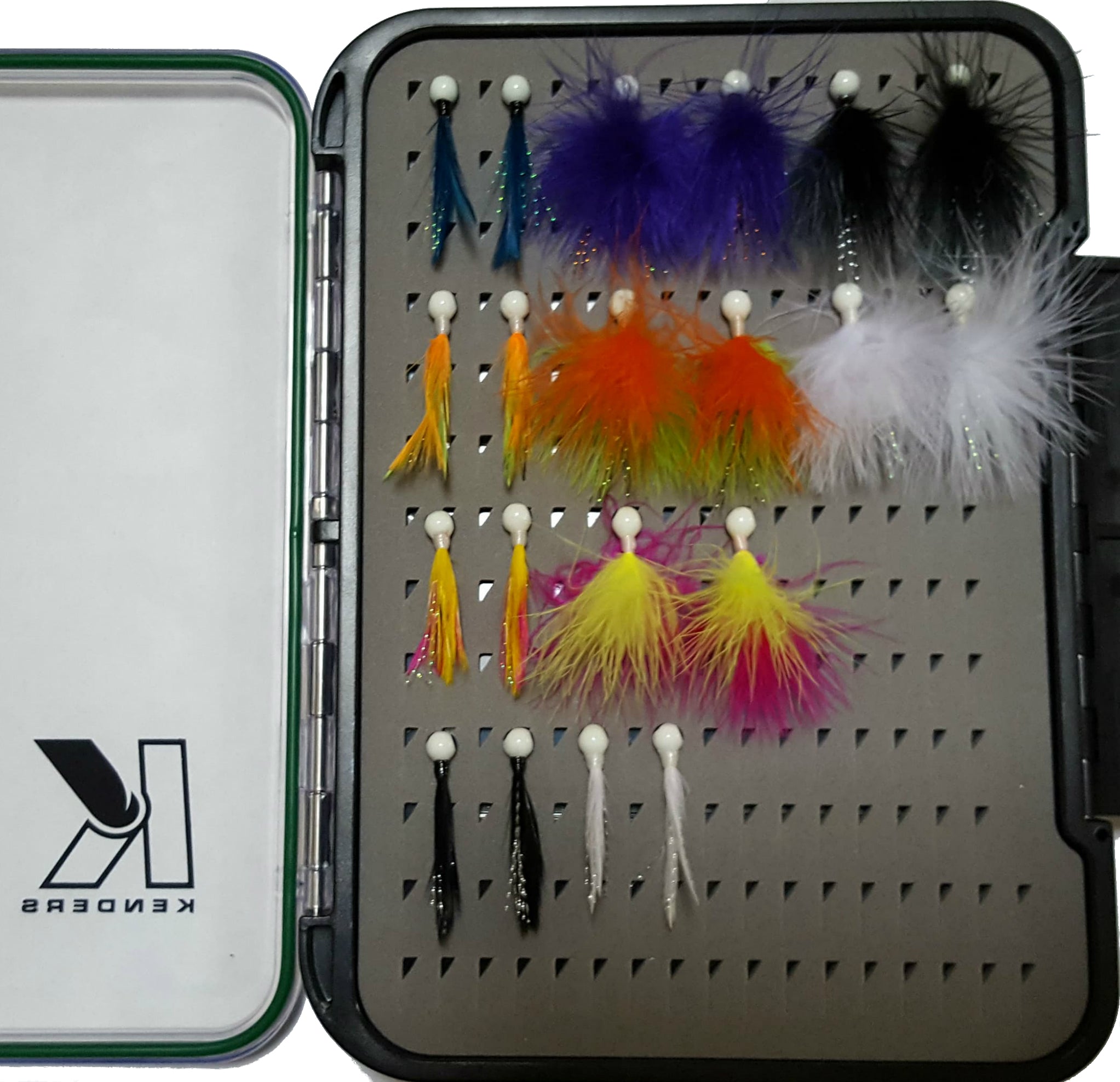 20 Piece Feather/Marabou Jig Kit With Large Pad Box