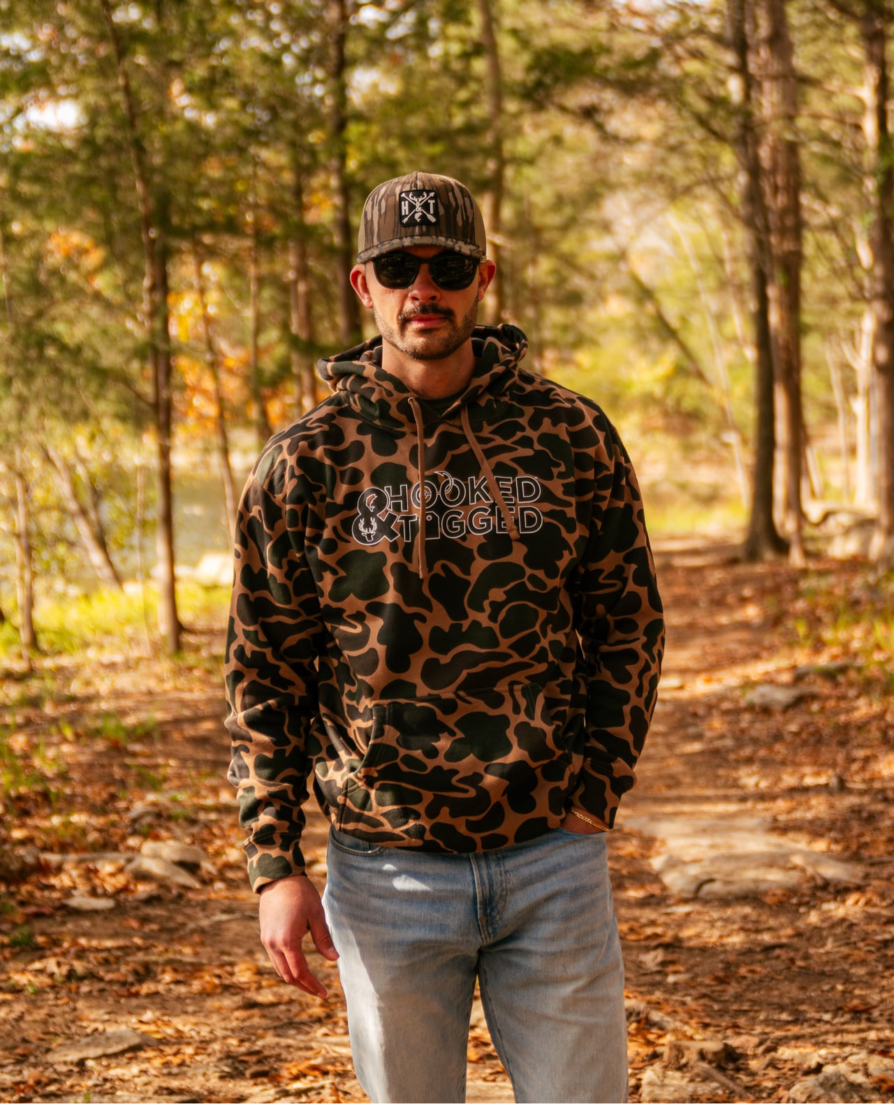 Sweat à capuche à logo camouflage Old School