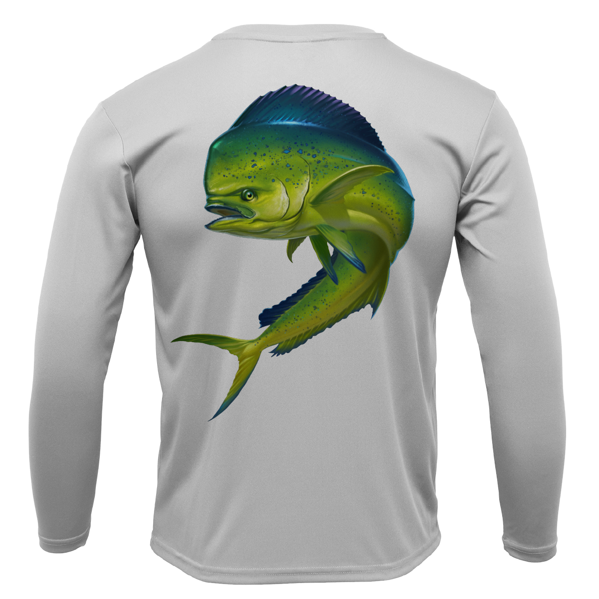 Key West, FL Action Mahi Men's Long Sleeve UPF 50+ Dry-Fit Shirt