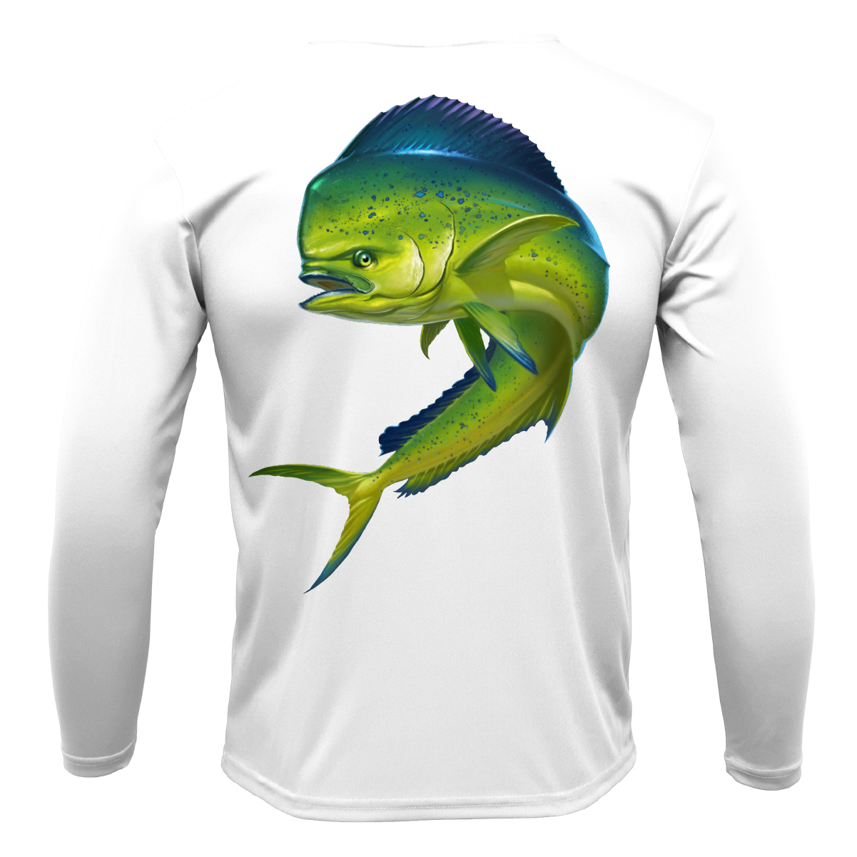 Key West, FL Action Mahi Men's Long Sleeve UPF 50+ Dry-Fit Shirt