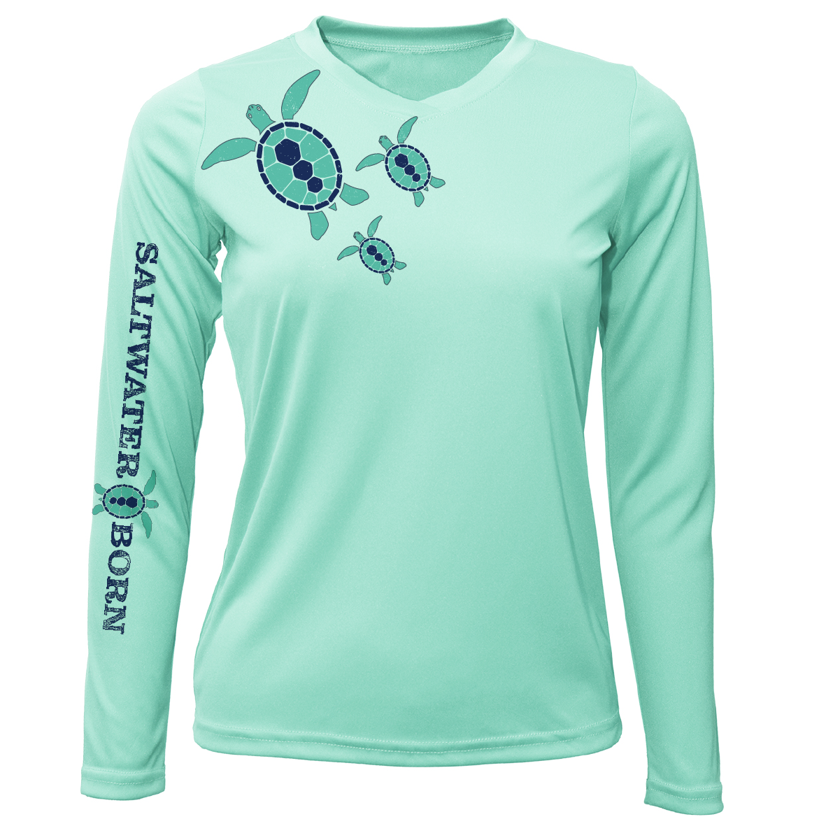 Key West, FL Baby Turtles Women's Long Sleeve UPF 50+ Dry-Fit Shirt