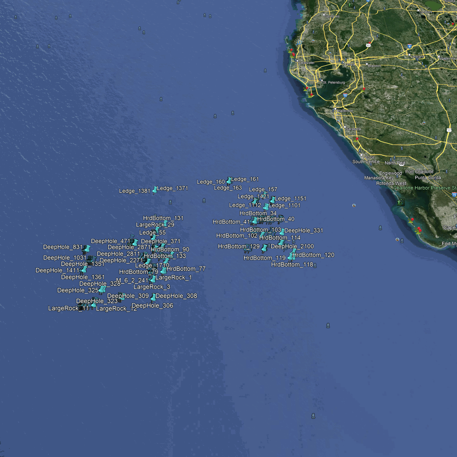 Lieux de pêche à Boca Grande - Eaux profondes