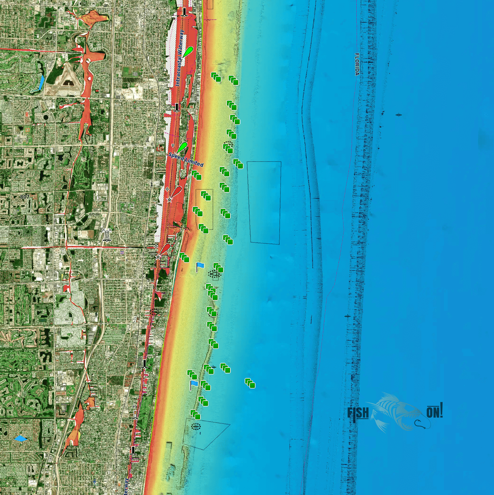 Boynton Inlet Fishing Spots - Coastal GPS Maps Numbers