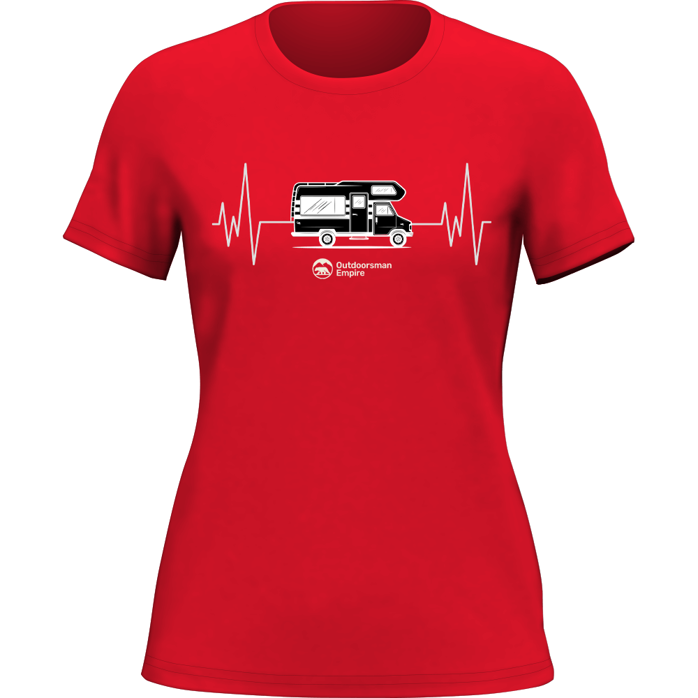 T-shirt cardiogramme de camping pour femme