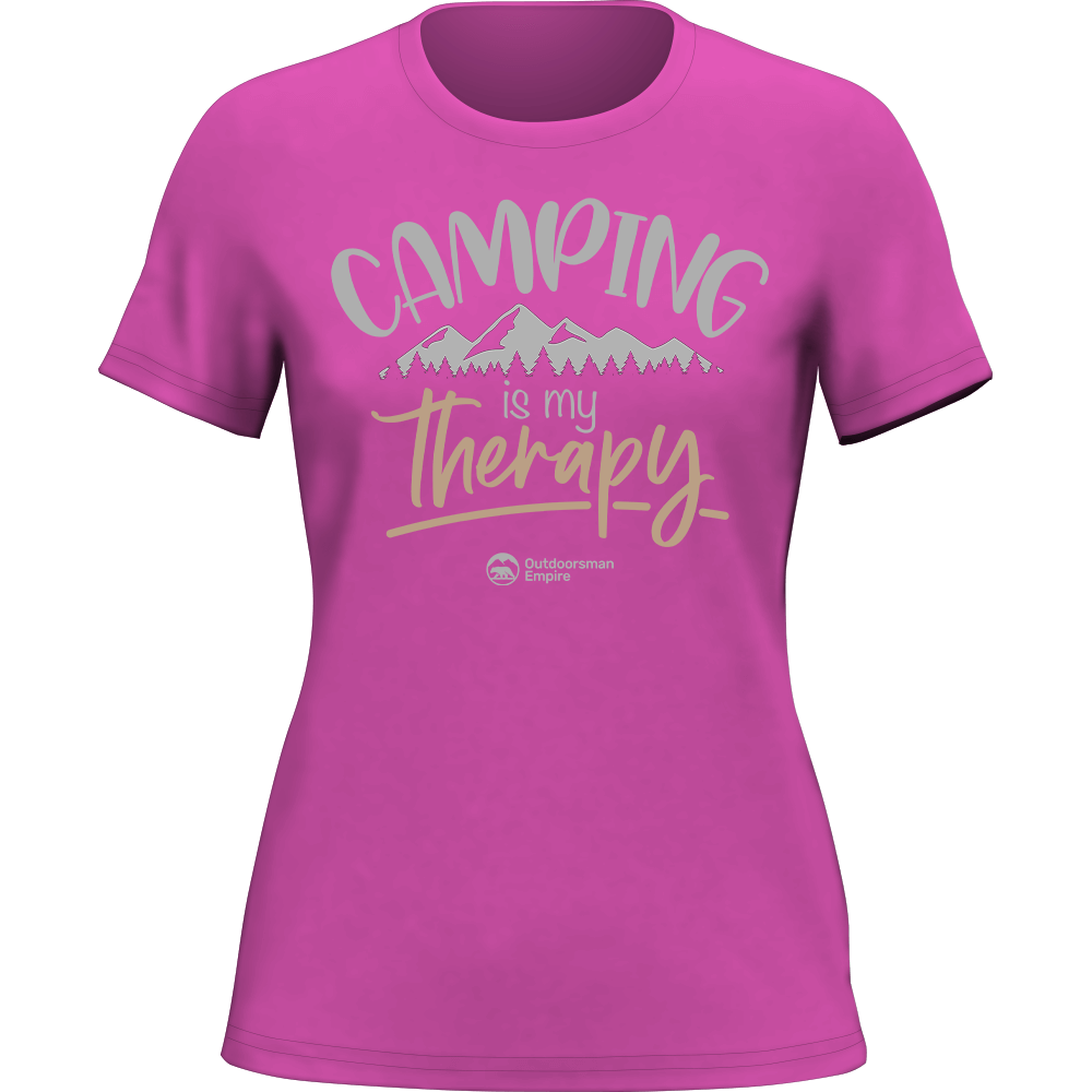 T-shirt « Le camping est ma thérapie » pour femme