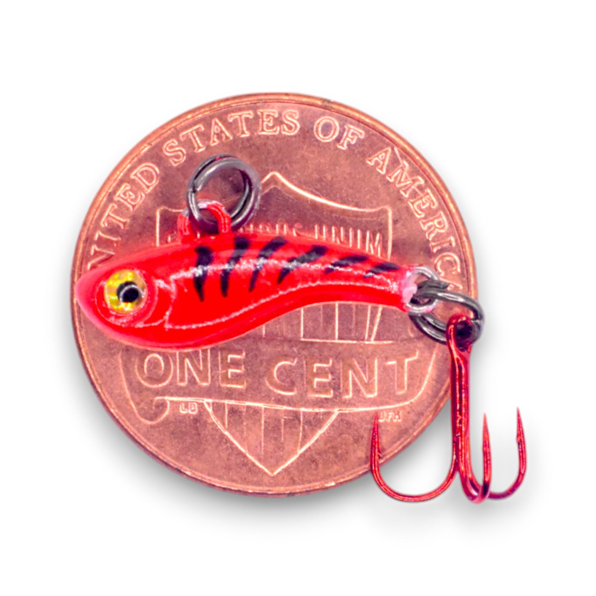 Tungsten T-Rip Red Tiger Glow Mini Vibe Bait