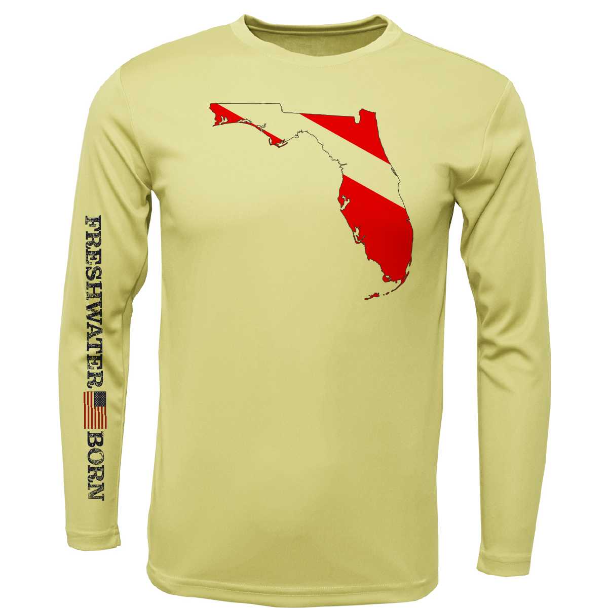 Florida Diver Freshwater Born Men's Long Sleeve UPF 50+ Dry-Fit Shirt
