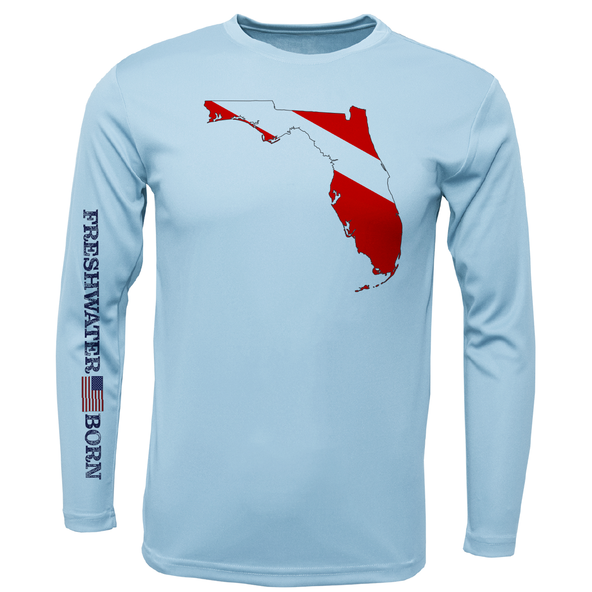 Florida Diver Freshwater Born Men's Long Sleeve UPF 50+ Dry-Fit Shirt