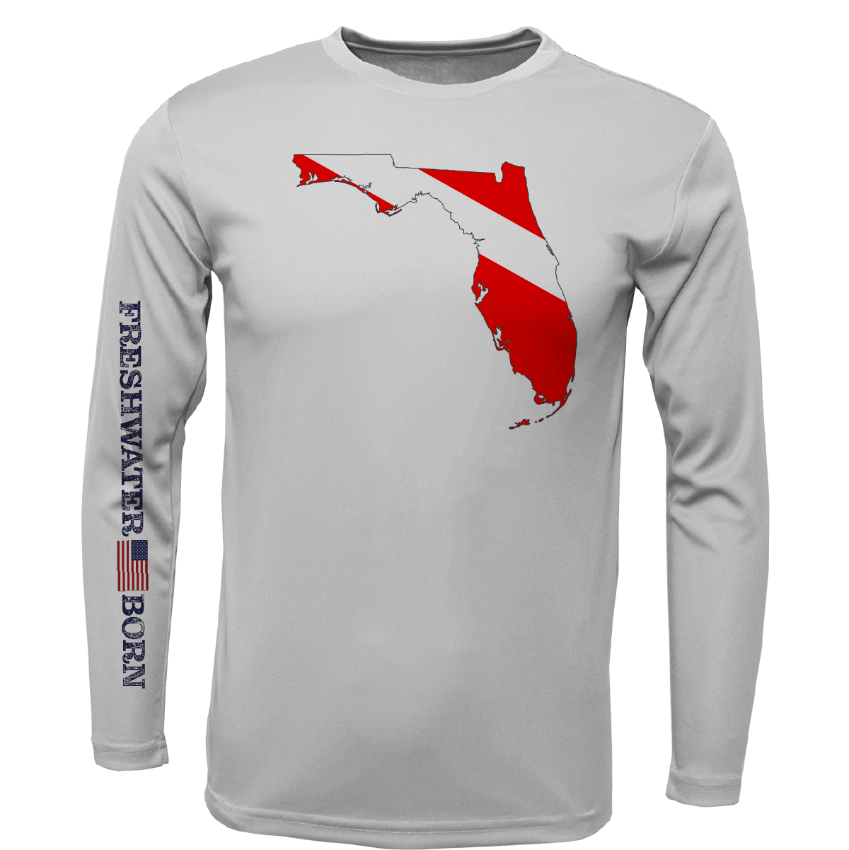 Florida Diver Freshwater Born Men's Long Sleeve UPF 50+ Dry-Fit Shirt