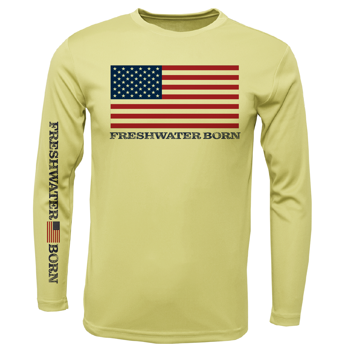 Florida USA Freshwater Born Men's Long Sleeve UPF 50+ Dry-Fit Shirt