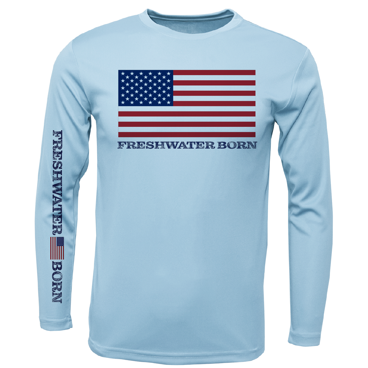Florida USA Freshwater Born Men's Long Sleeve UPF 50+ Dry-Fit Shirt