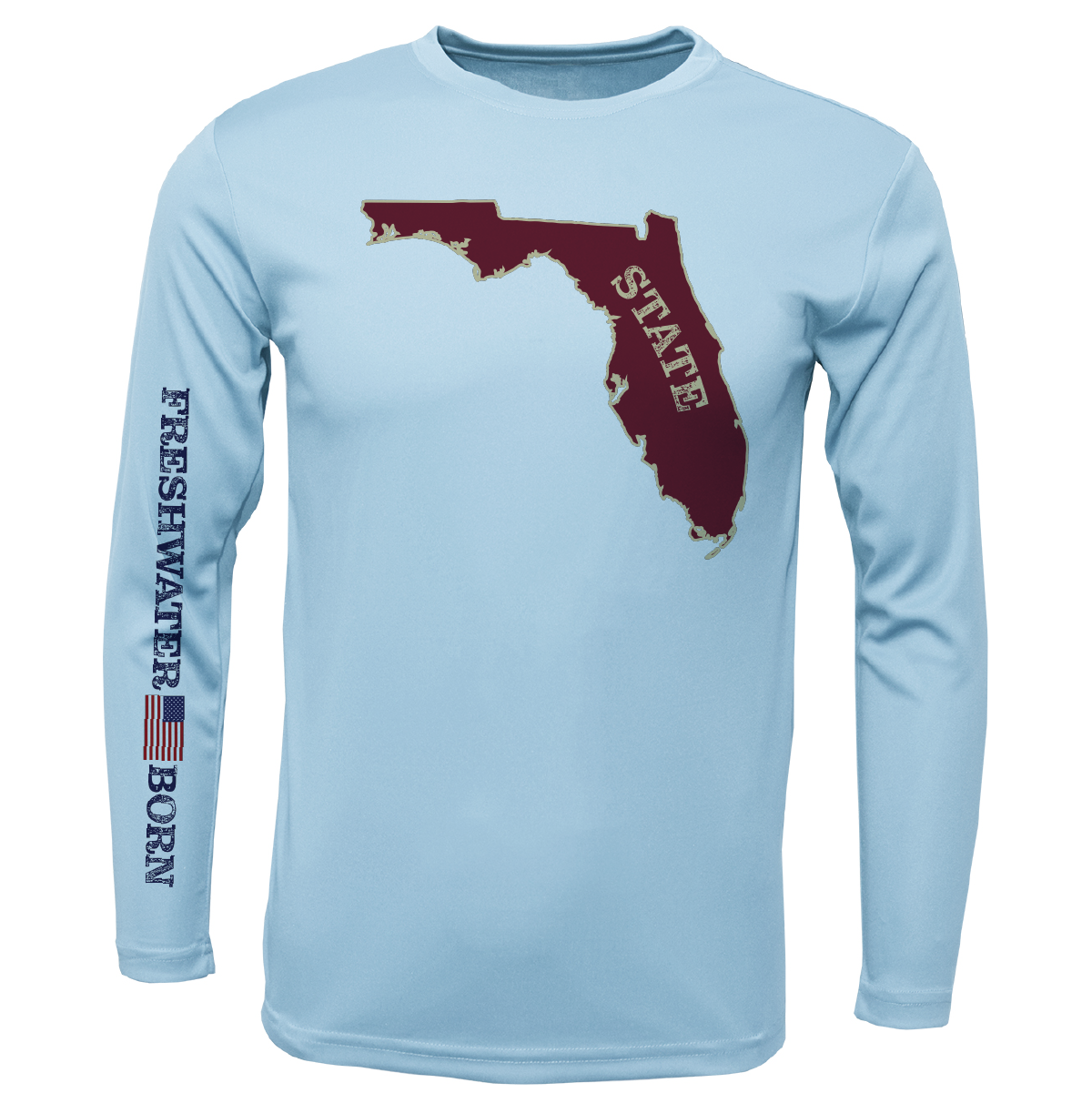 FSU Garnet and Gold Freshwater Born Boy's Long Sleeve UPF 50+ Dry-Fit Shirt