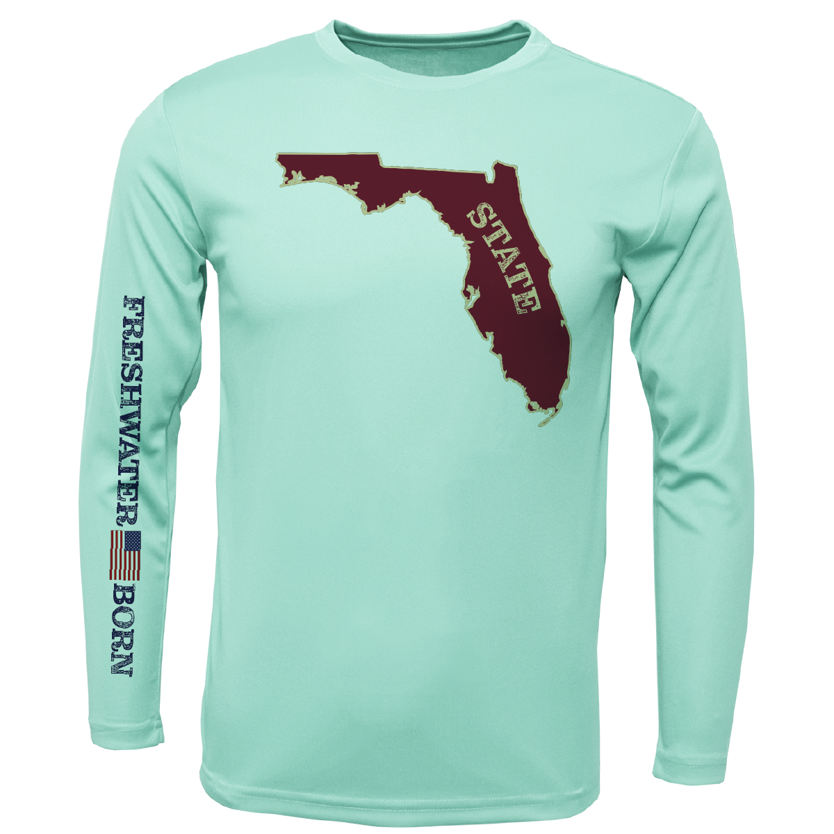 FSU Garnet and Gold Freshwater Born Boy's Long Sleeve UPF 50+ Dry-Fit Shirt