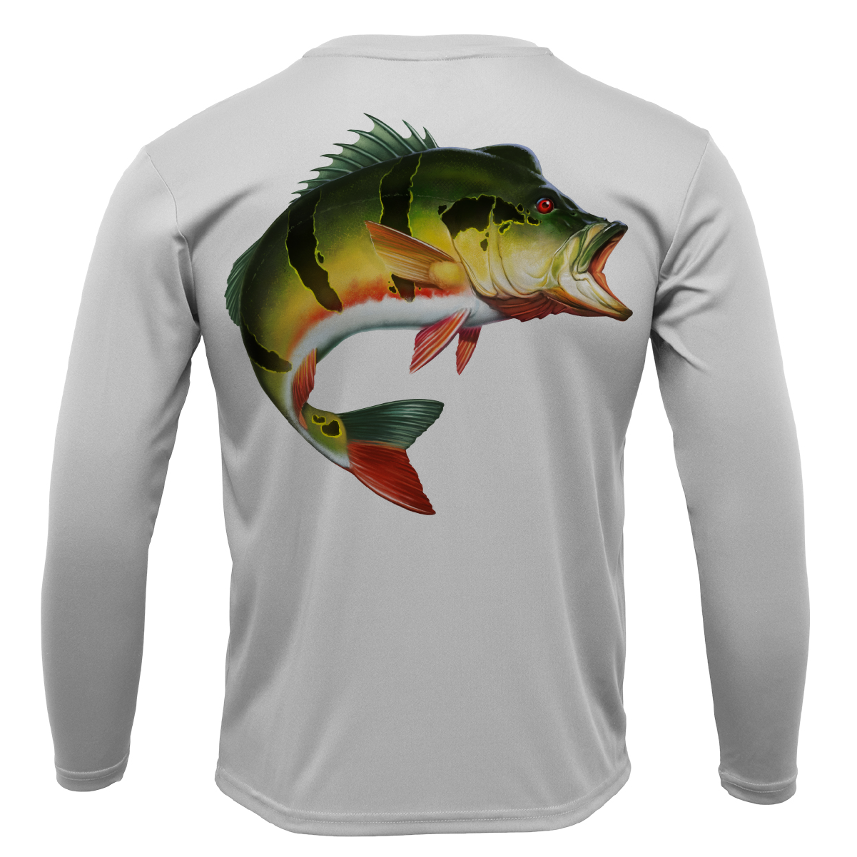 Miami, FL Freshwater Born Peacock Bass Men's Long Sleeve UPF 50+ Dry-Fit Shirt