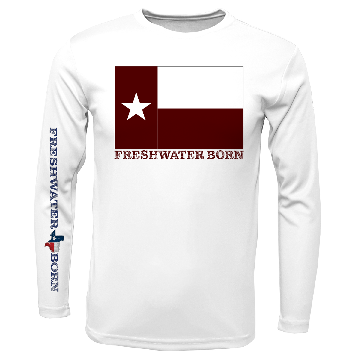 Texas A&M Edition Freshwater Born Men's Long Sleeve UPF 50+ Dry-Fit Shirt