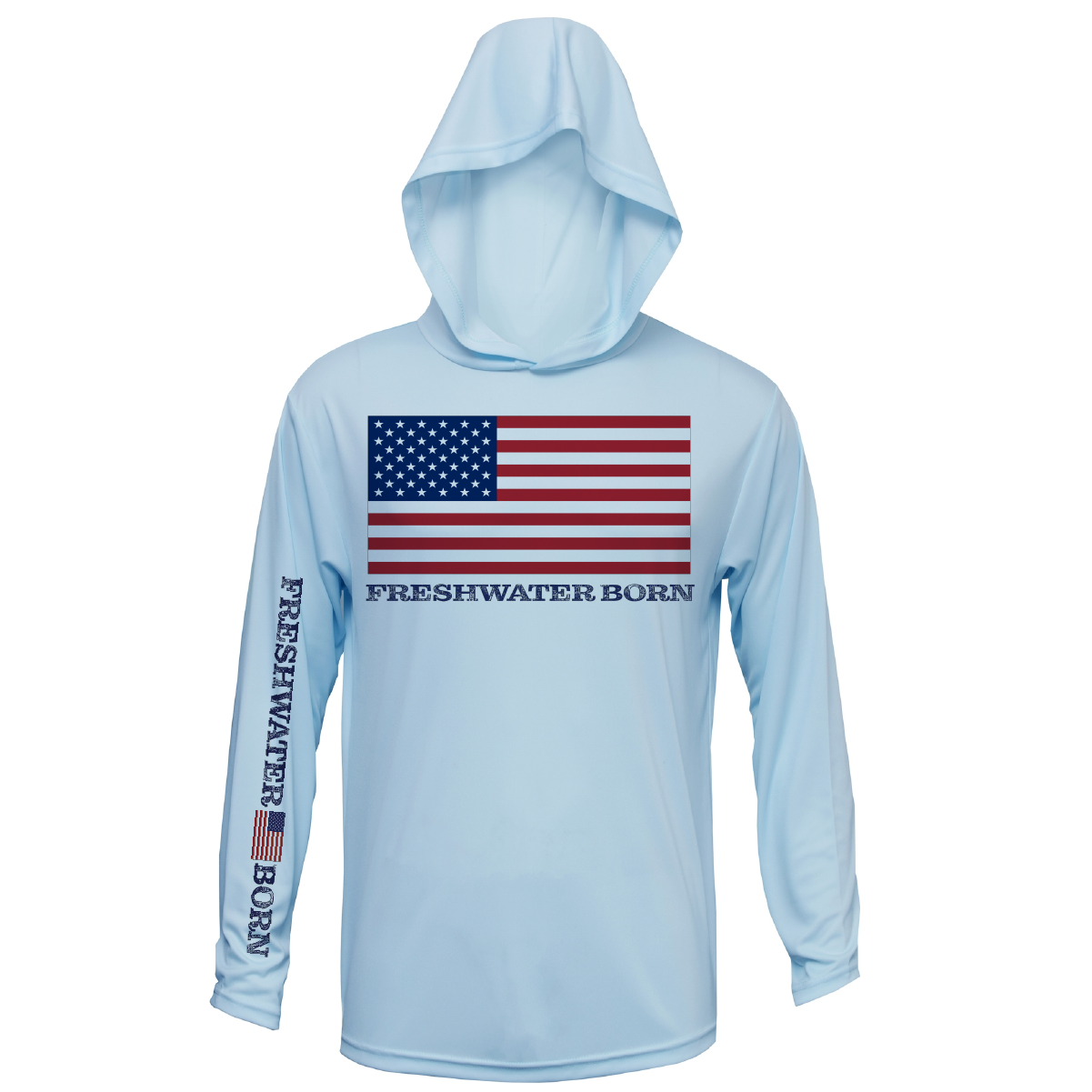 Florida USA Freshwater Born Men's Long Sleeve UPF 50+ Dry-Fit Hoodie