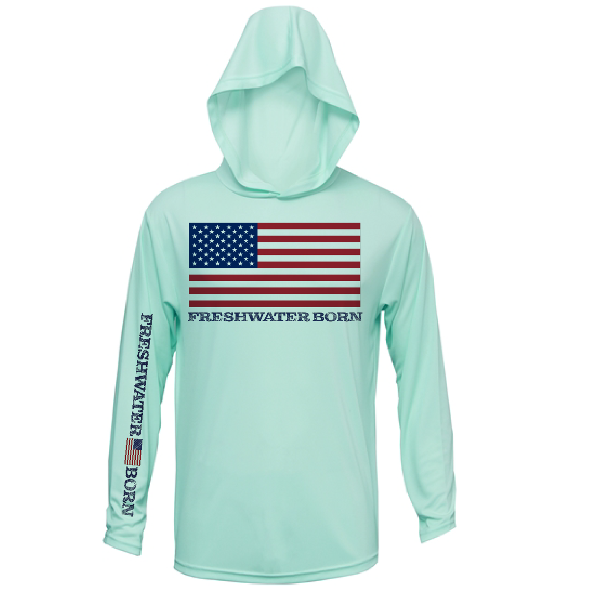 Florida USA Freshwater Born Men's Long Sleeve UPF 50+ Dry-Fit Hoodie