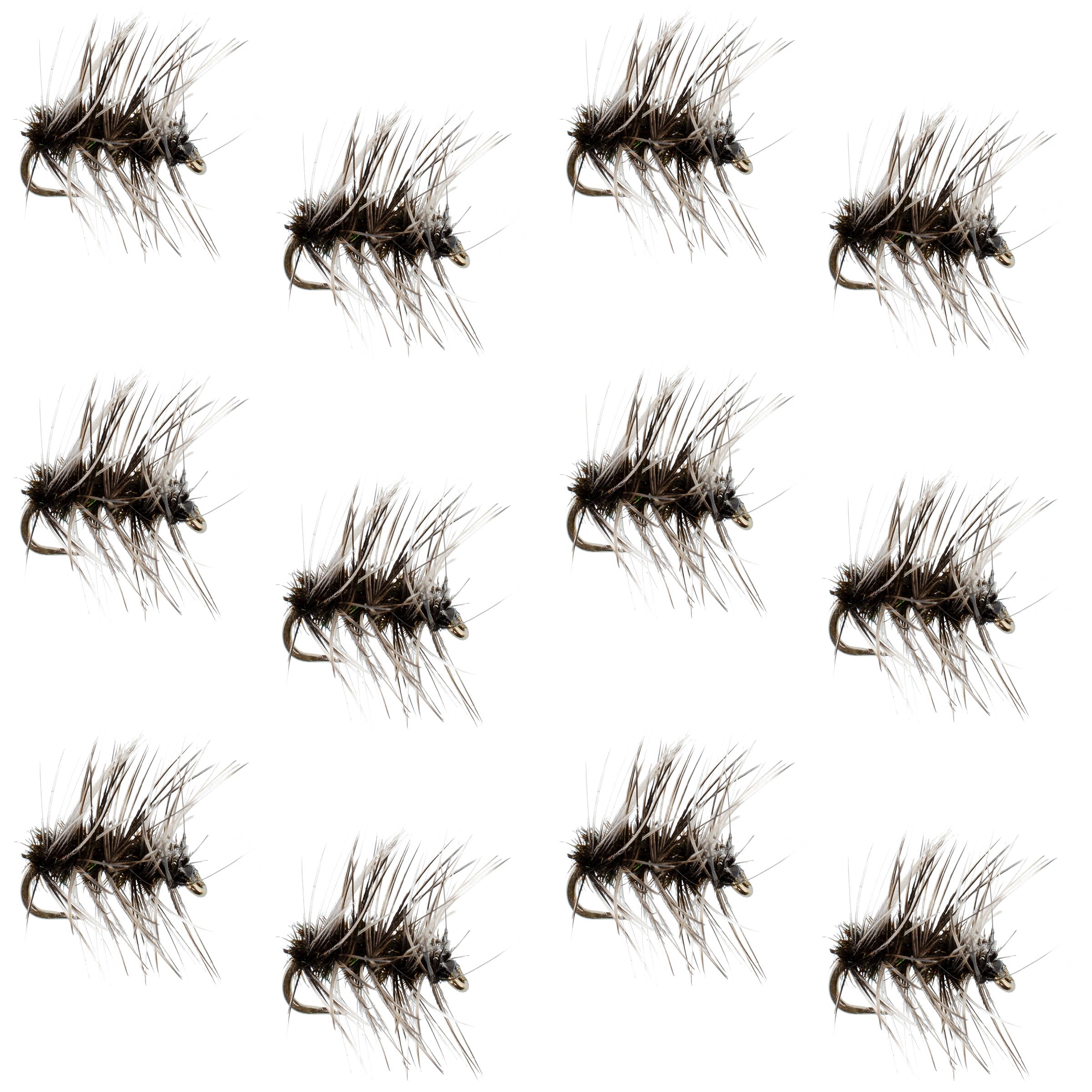 Moscas secas para pesca de trucha Griffiths Gnat Midge - 1 docena, tamaño 20