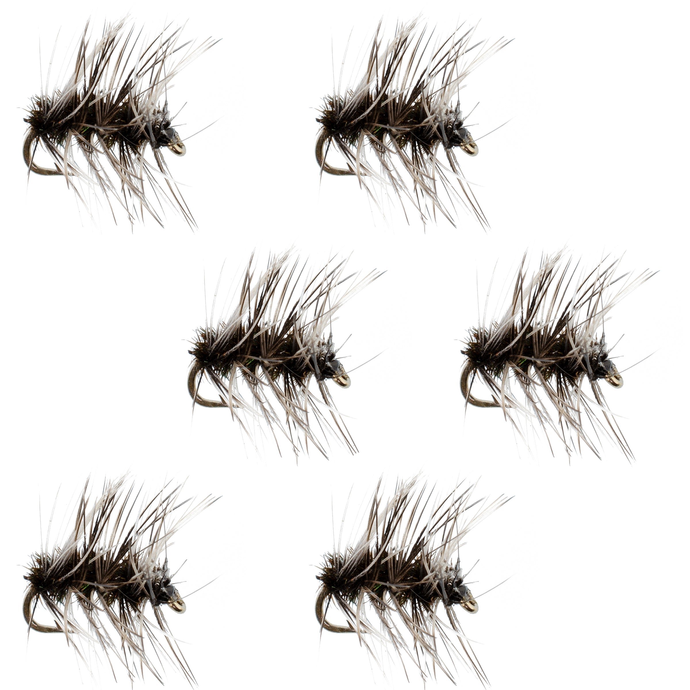 Moscas secas para pesca de trucha Griffiths Gnat Midge sin rebaba - 6 moscas tamaño 18