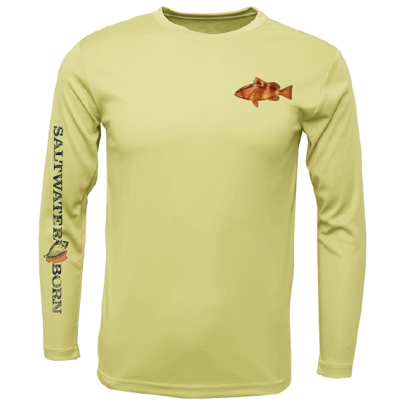 Grouper on Chest Long Sleeve UPF 50+ Dry-Fit Shirt