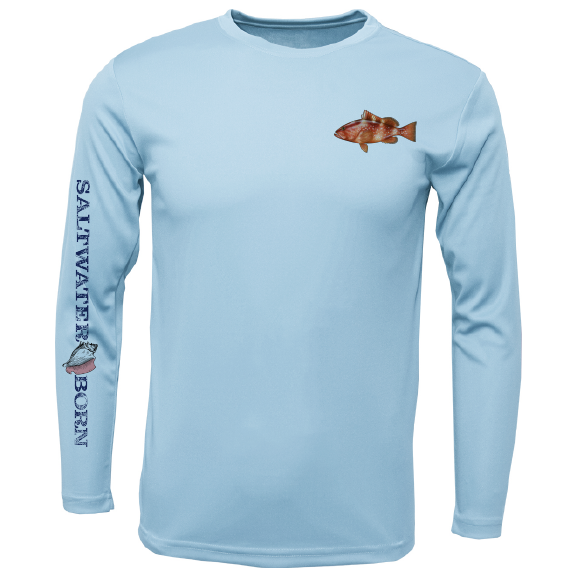 Grouper on Chest Long Sleeve UPF 50+ Dry-Fit Shirt