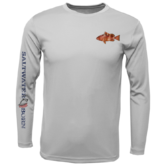 Grouper on Chest Long Sleeve UPF 50+ Dry-Fit Shirt