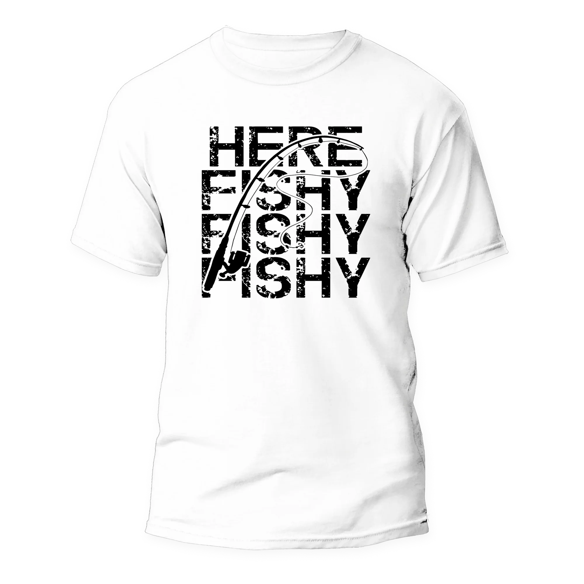 Camiseta de hombre pez aquí