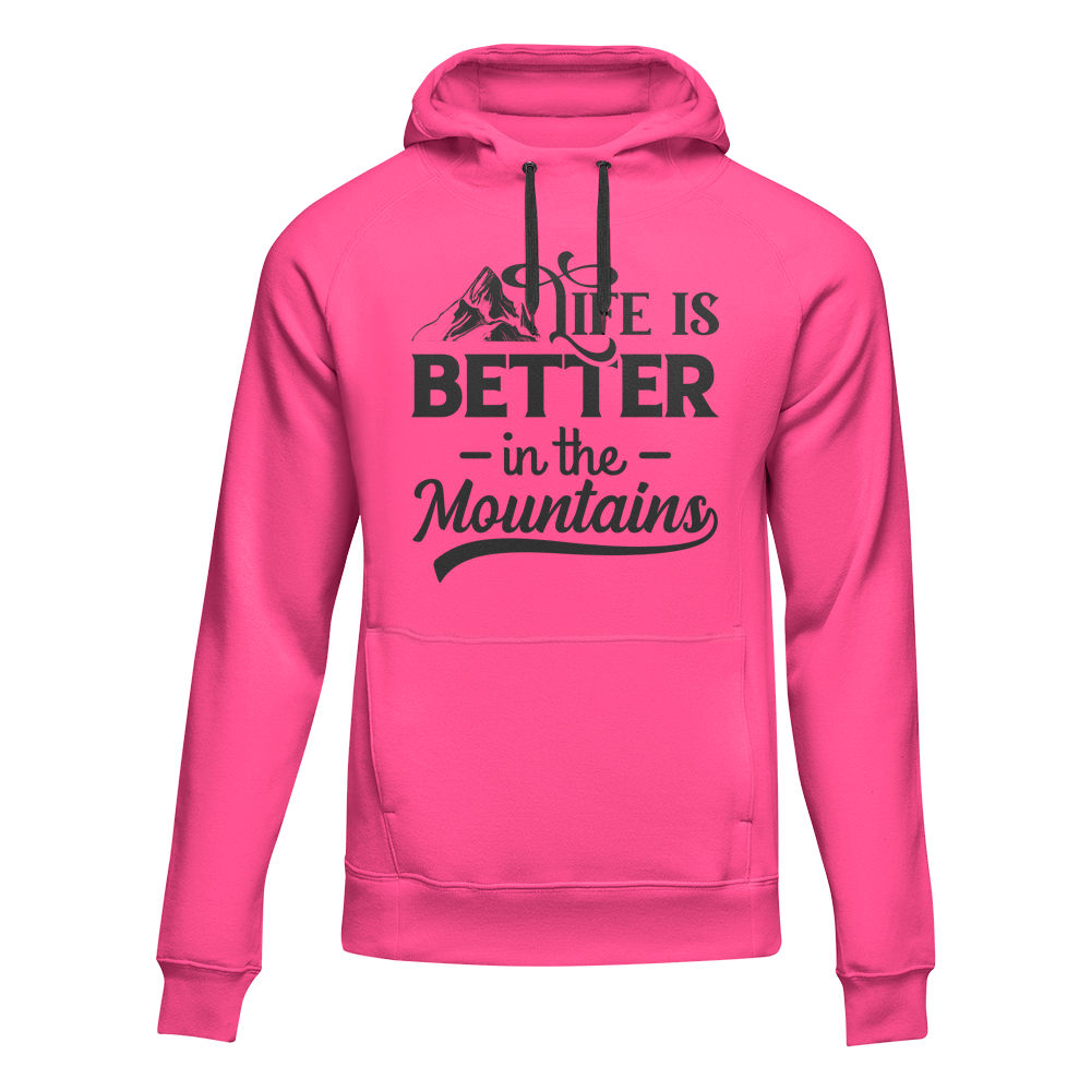 Hiking Life Is Better In The Mountains Adult Fleece Hooded Sweatshirt