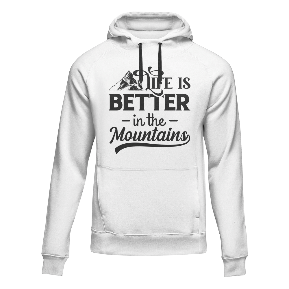 Hiking Life Is Better In The Mountains Adult Fleece Hooded Sweatshirt