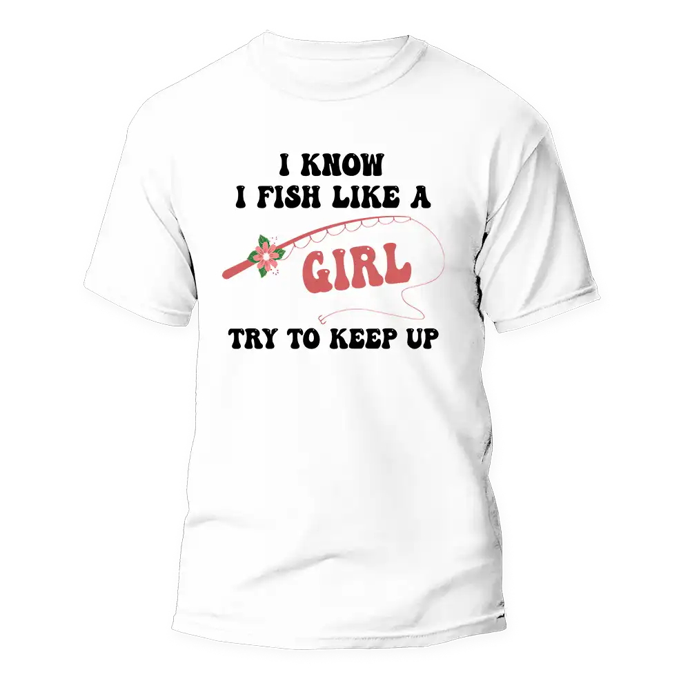 T-shirt « Je pêche comme une fille » pour homme