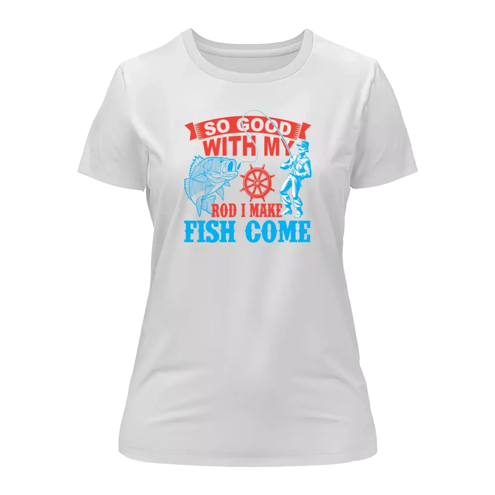 Camiseta "Hago que los peces vengan" para mujer