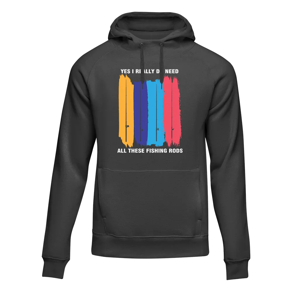 Sweat à capuche unisexe « J'ai vraiment besoin de toutes ces cannes à pêche »