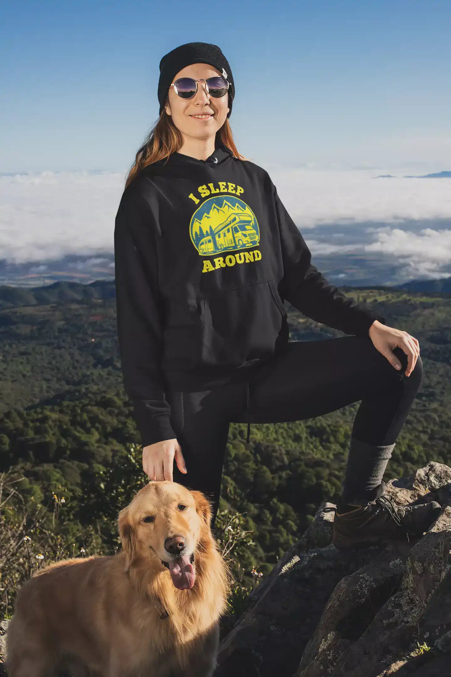 Sudadera con capucha de polar para mujer adulta "Duermo por ahí"