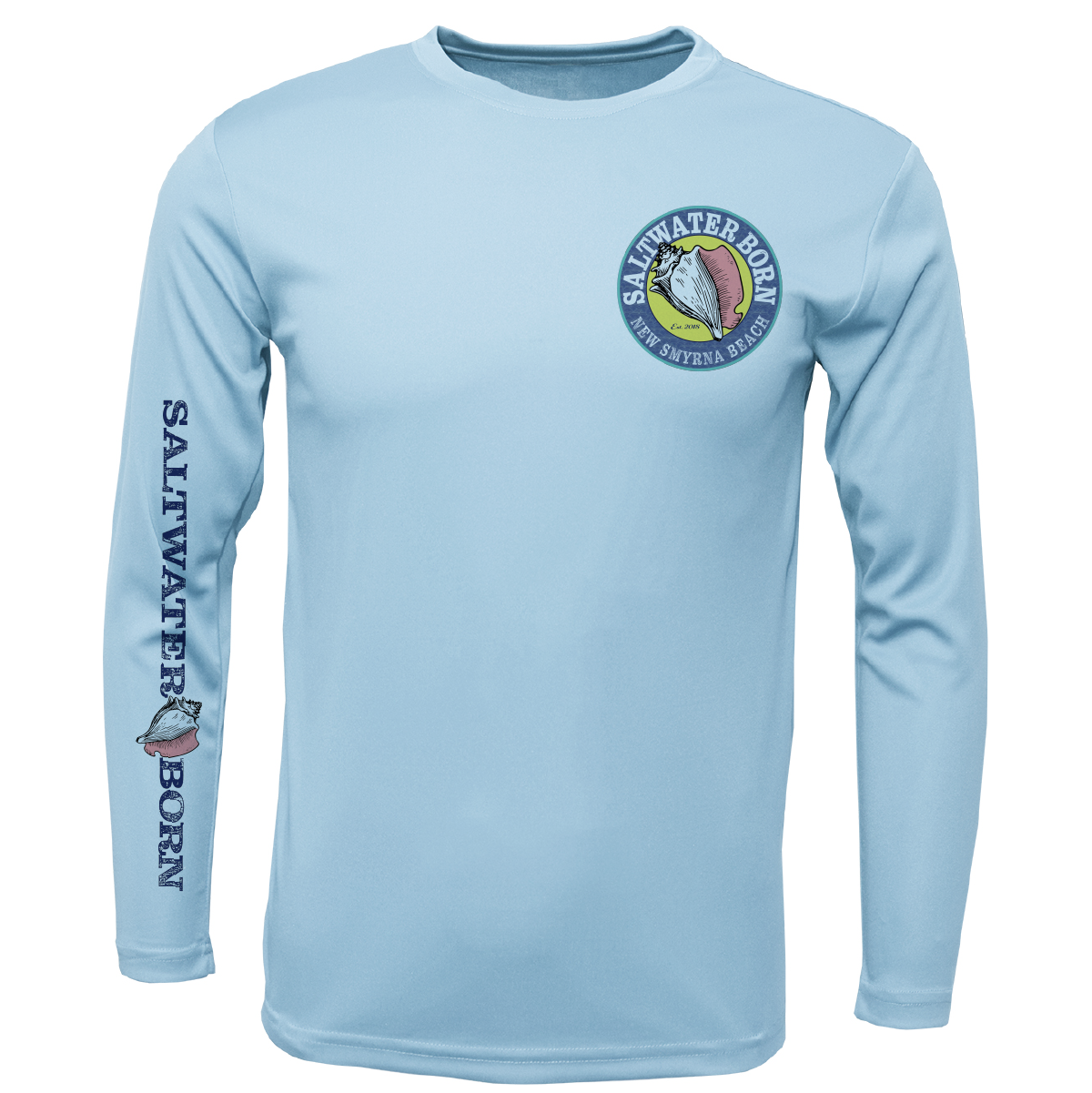 New Smyrna Beach, FL Logo Men's Long Sleeve UPF 50+ Dry-Fit Shirt