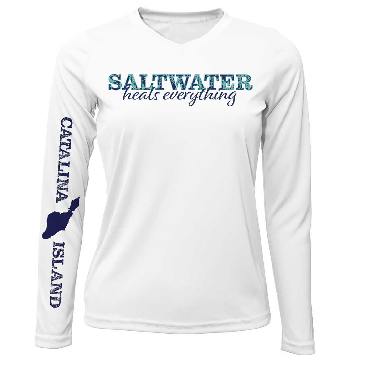 Catalina Island "Saltwater Heals Everything" Long Sleeve UPF 50+ Dry-Fit Shirt