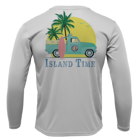 Key West, FL Island Time Men's Long Sleeve UPF 50+ Dry-Fit Shirt