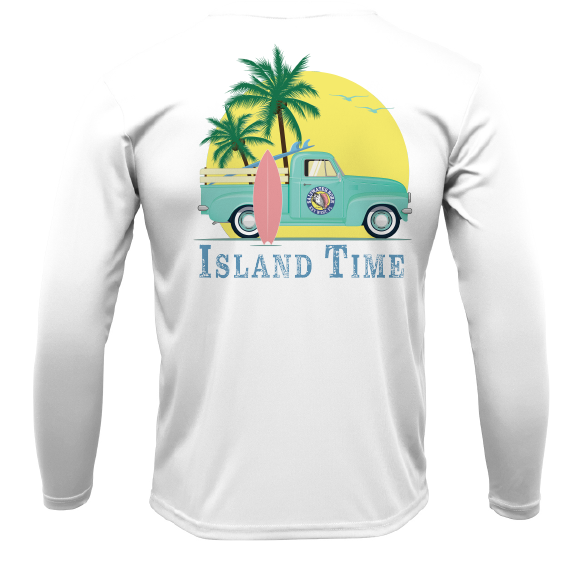 Key West, FL Island Time Men's Long Sleeve UPF 50+ Dry-Fit Shirt