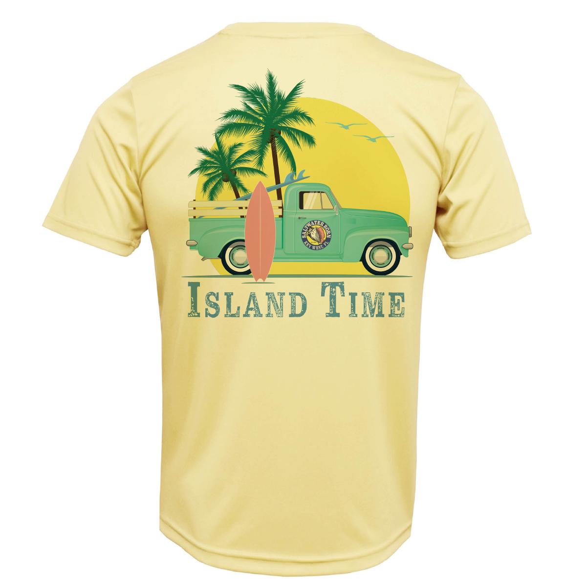 Key West, FL Island Time Men's Short Sleeve UPF 50+ Dry-Fit Shirt