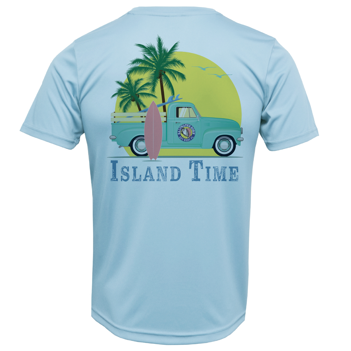 Key West, FL Island Time Men's Short Sleeve UPF 50+ Dry-Fit Shirt