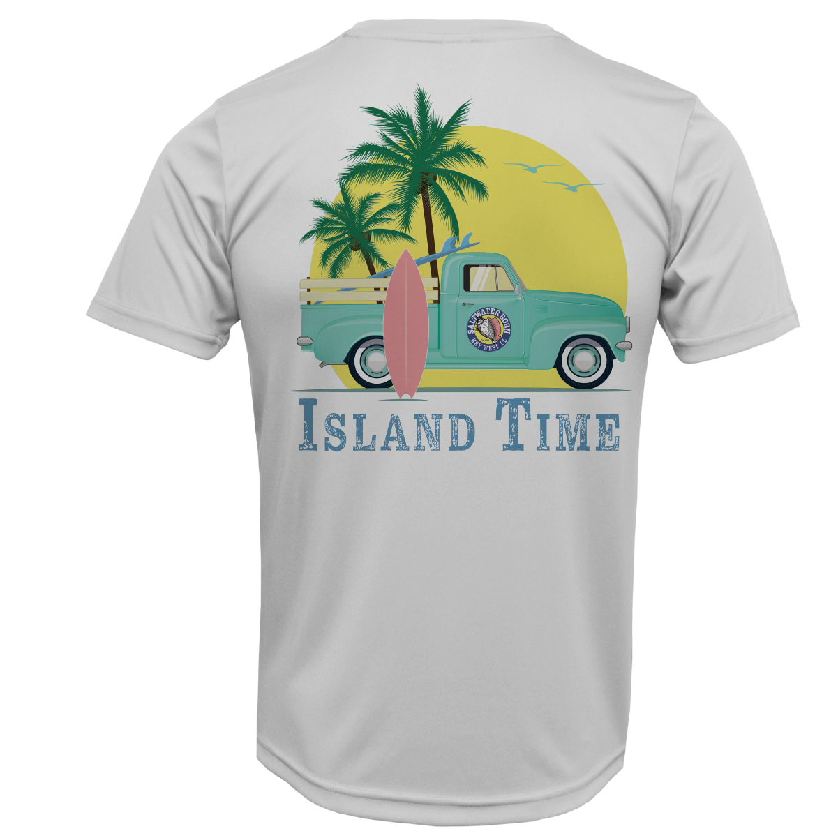 Key West, FL Island Time Men's Short Sleeve UPF 50+ Dry-Fit Shirt