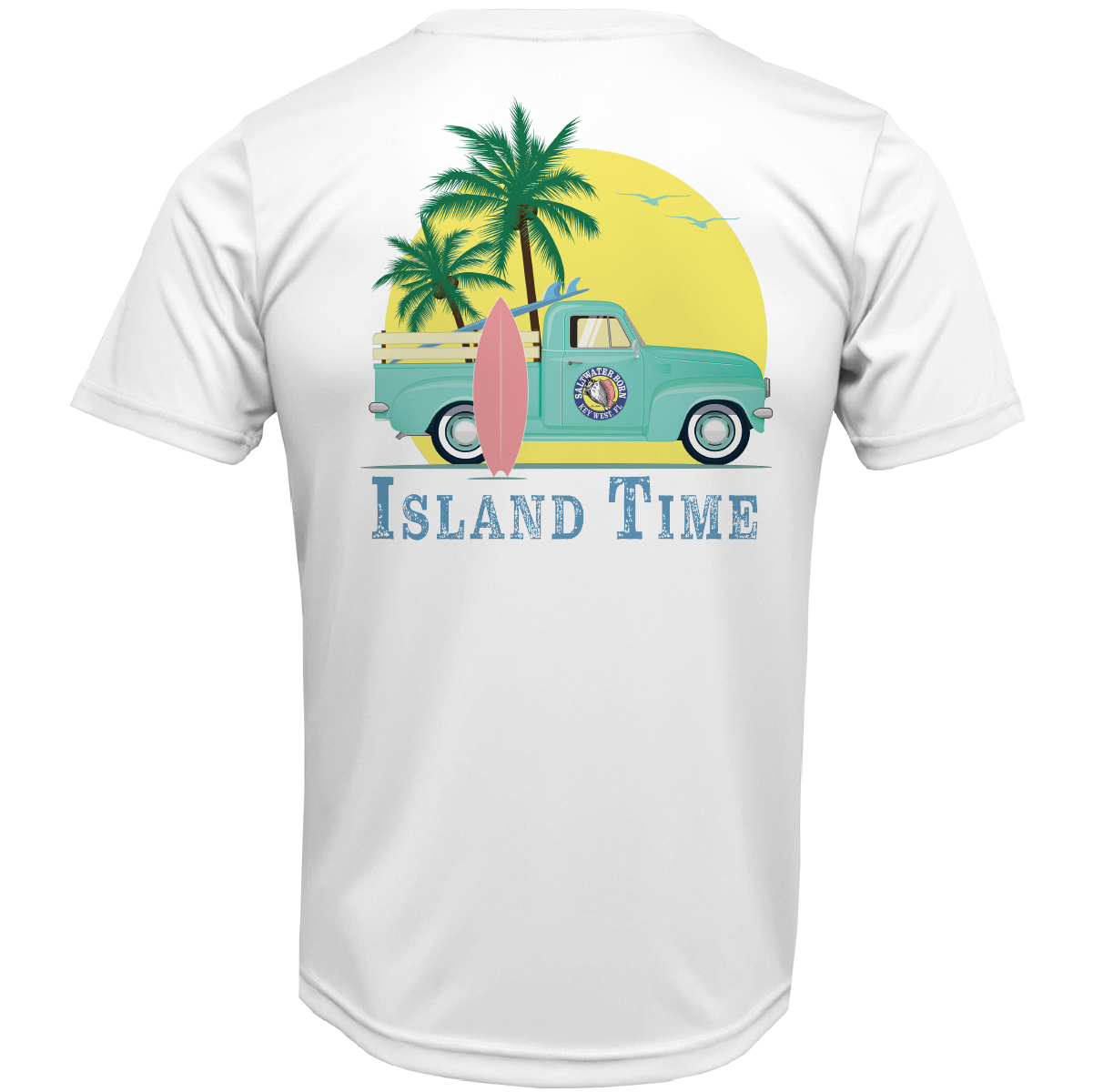 Key West, FL Island Time Men's Short Sleeve UPF 50+ Dry-Fit Shirt