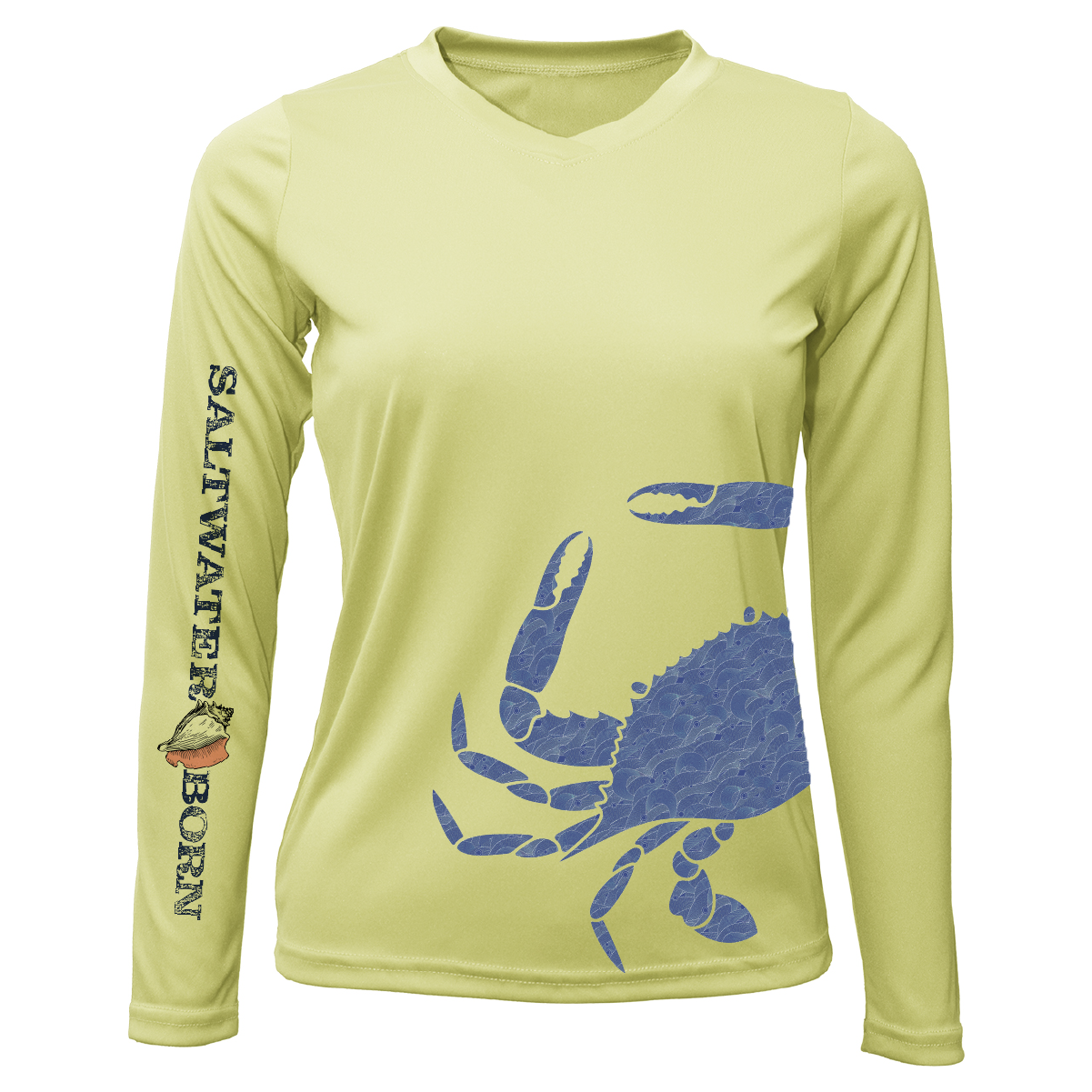 Blue Crab Wrap Women's Long Sleeve UPF 50+ Dry-Fit Shirt