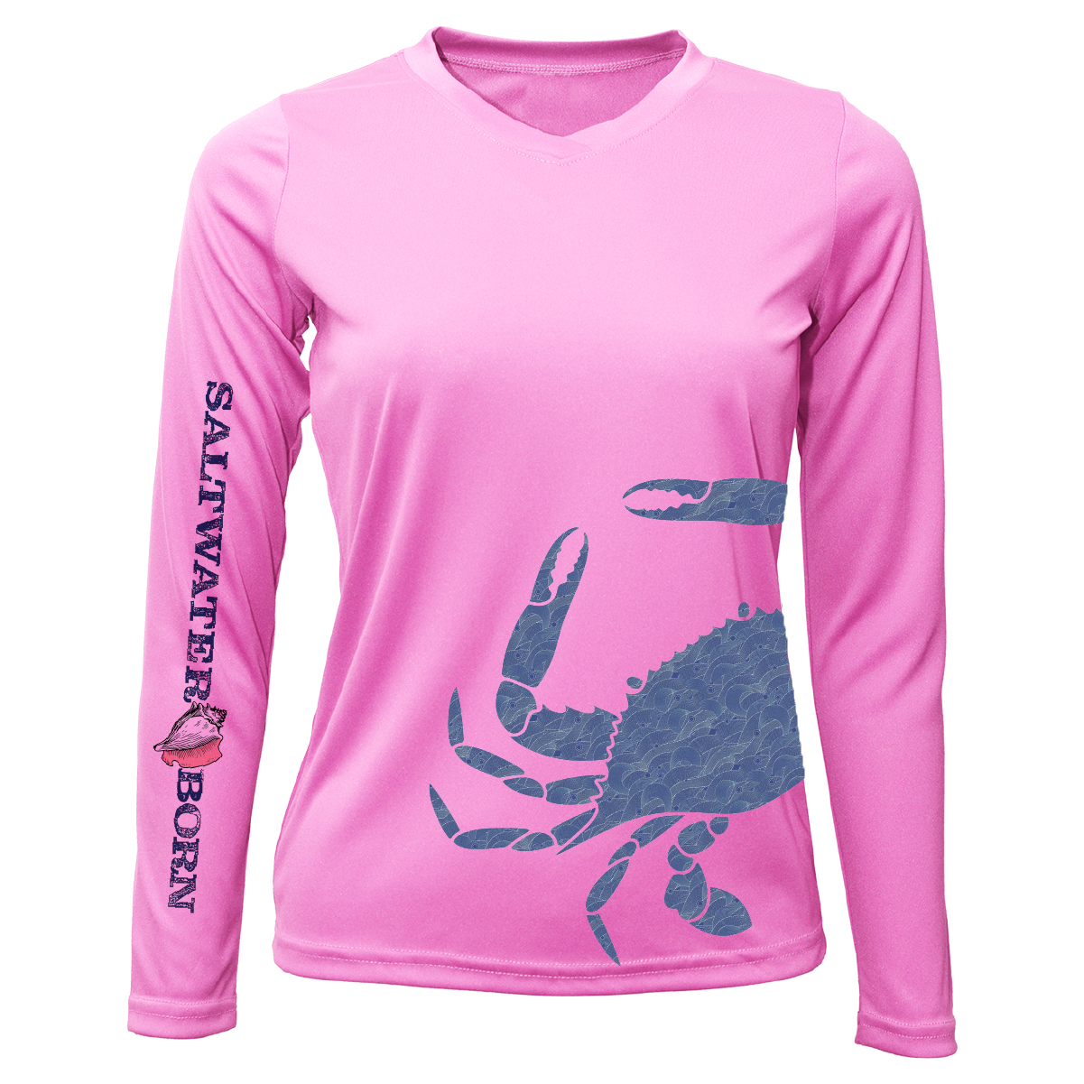 Blue Crab Wrap Women's Long Sleeve UPF 50+ Dry-Fit Shirt