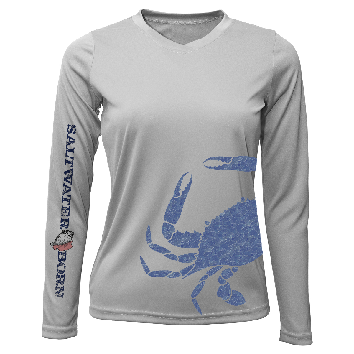 Blue Crab Wrap Women's Long Sleeve UPF 50+ Dry-Fit Shirt