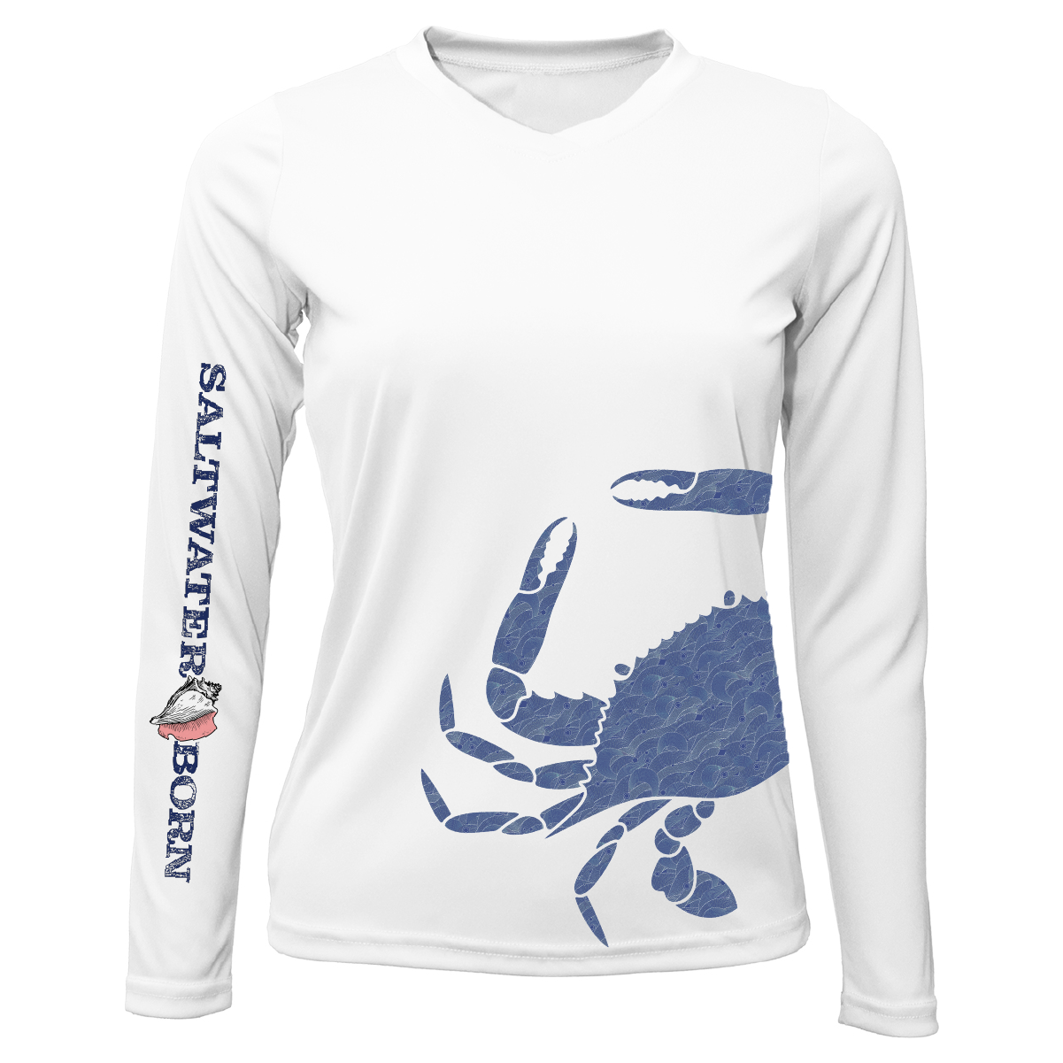 Blue Crab Wrap Women's Long Sleeve UPF 50+ Dry-Fit Shirt