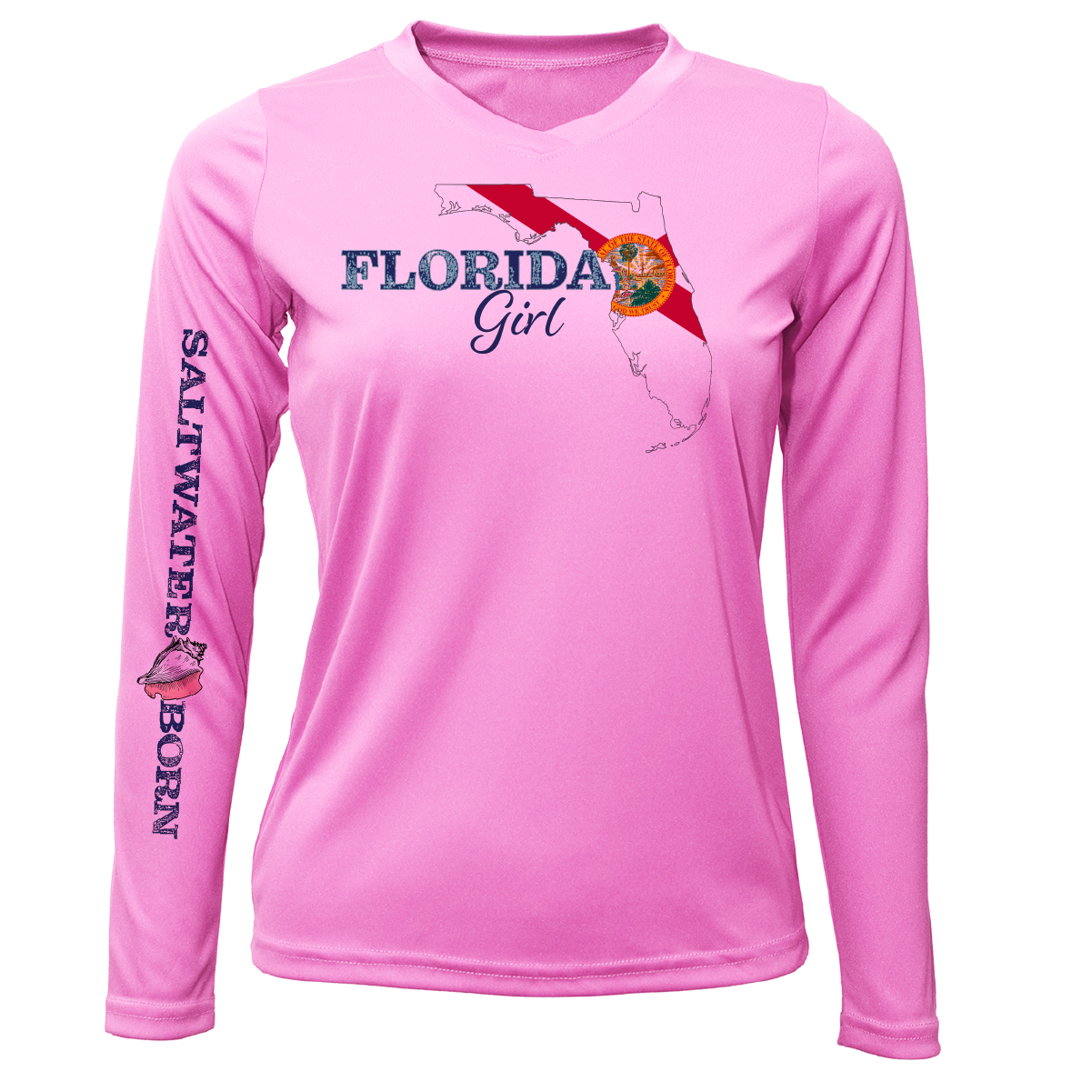 Linear Logo Stuart Florida Girl Long Sleeve UPF 50+ Dry-Fit Shirt
