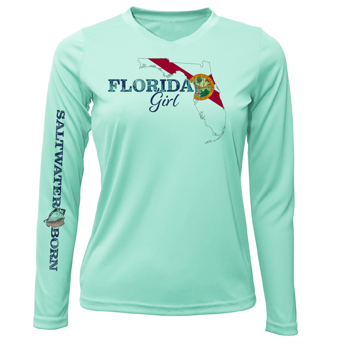 Linear Logo Stuart Florida Girl Long Sleeve UPF 50+ Dry-Fit Shirt