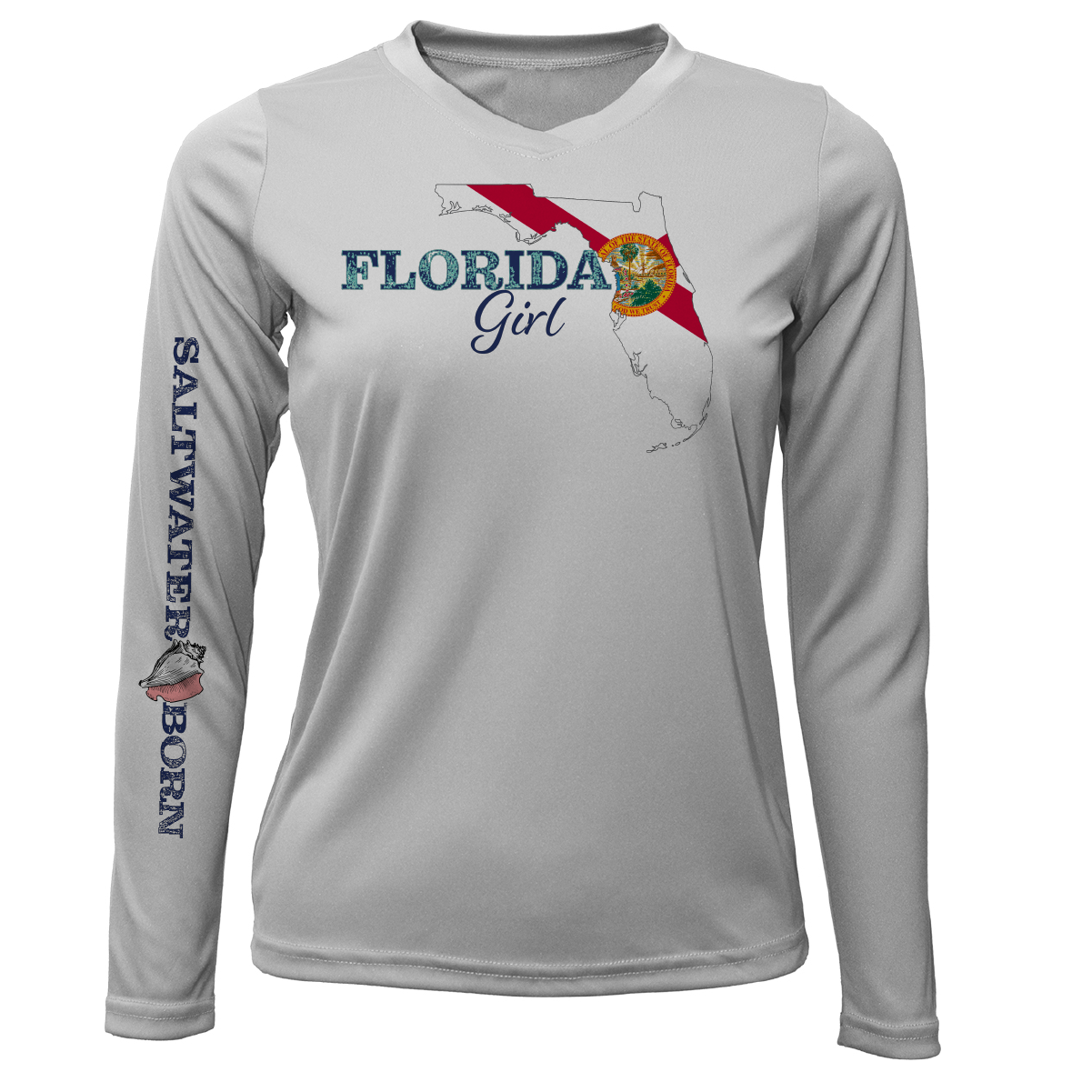 Linear Logo Stuart Florida Girl Long Sleeve UPF 50+ Dry-Fit Shirt